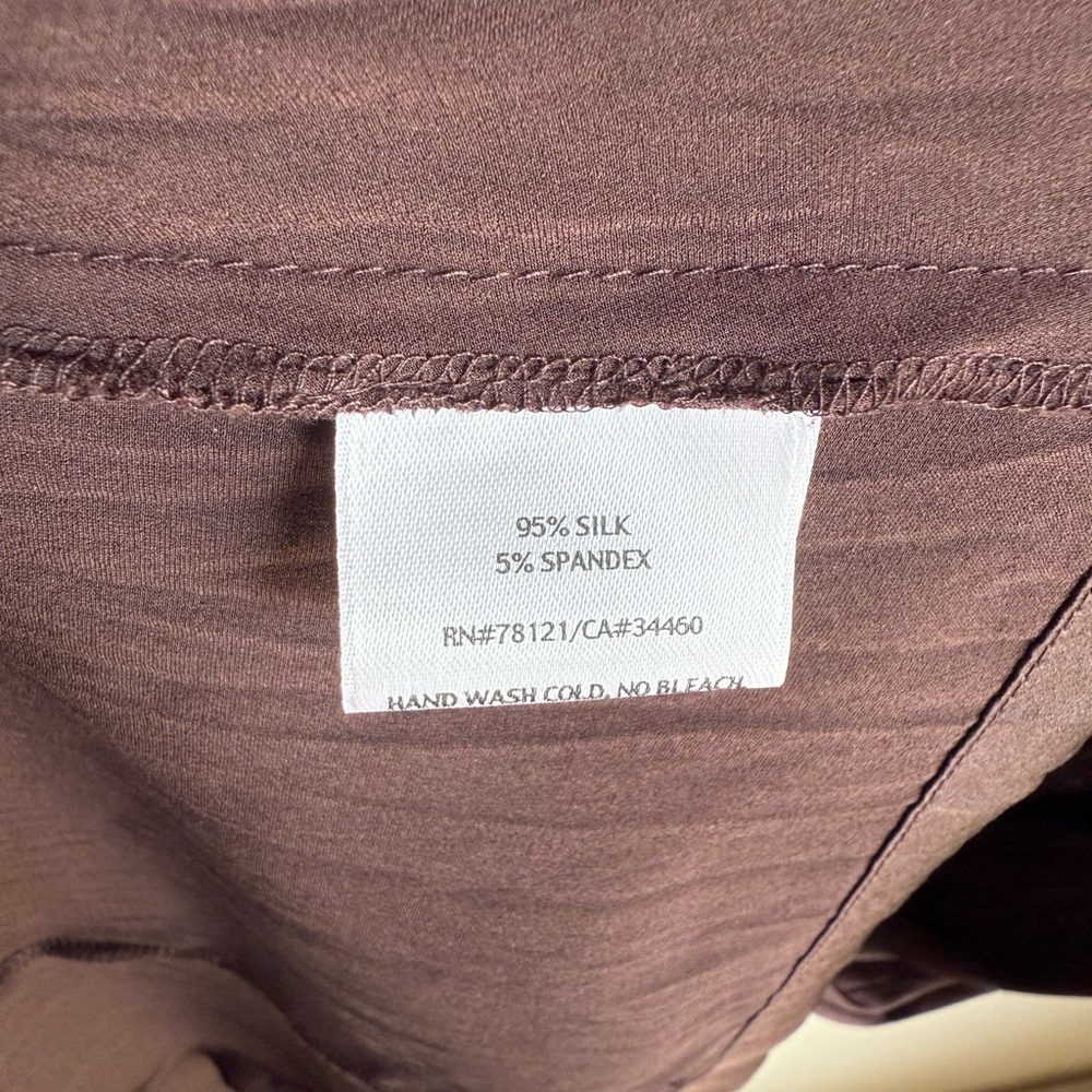 Eileen Fisher Women's Brownish Purple Silk Sleeveless Tank Dress Midi Size Small - Picture 4 of 6